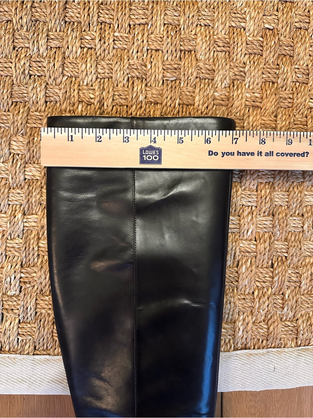 Nine West Black Leather Knee High Block Heel Boots Pointed Toe Size 9M - Picture 12 of 13